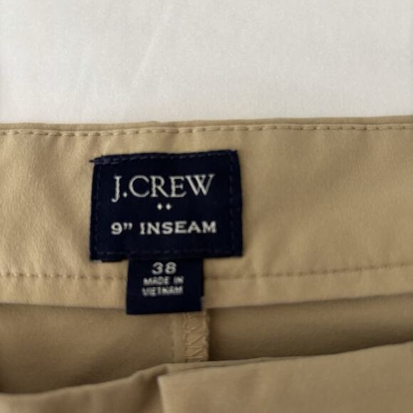 J Crew Tech Shorts Men 38 Khaki Chino Lightweight Stretch 9" Inseam Tan Golf - Picture 4 of 10